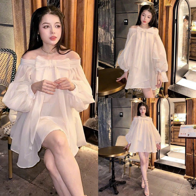 Áo Váy Nơ Bánh Bèo Bigsize QC Cao Cấp