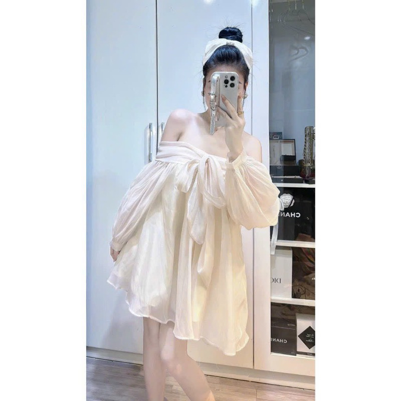 Áo Váy Nơ Bánh Bèo Bigsize QC Cao Cấp