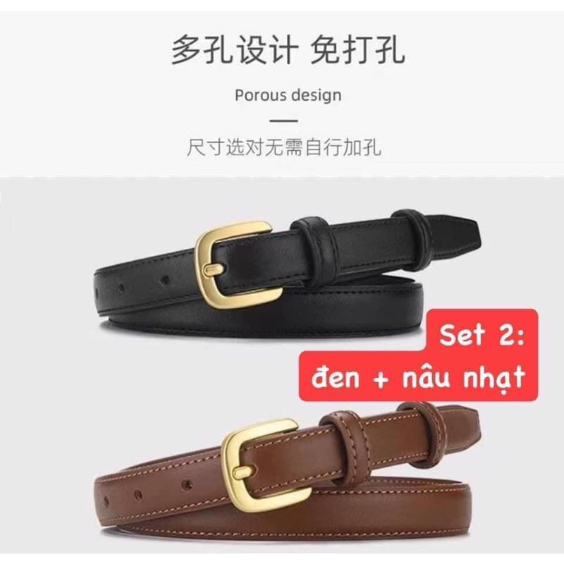 SET 2 THẮT LƯNG DA PU HÀNG QC