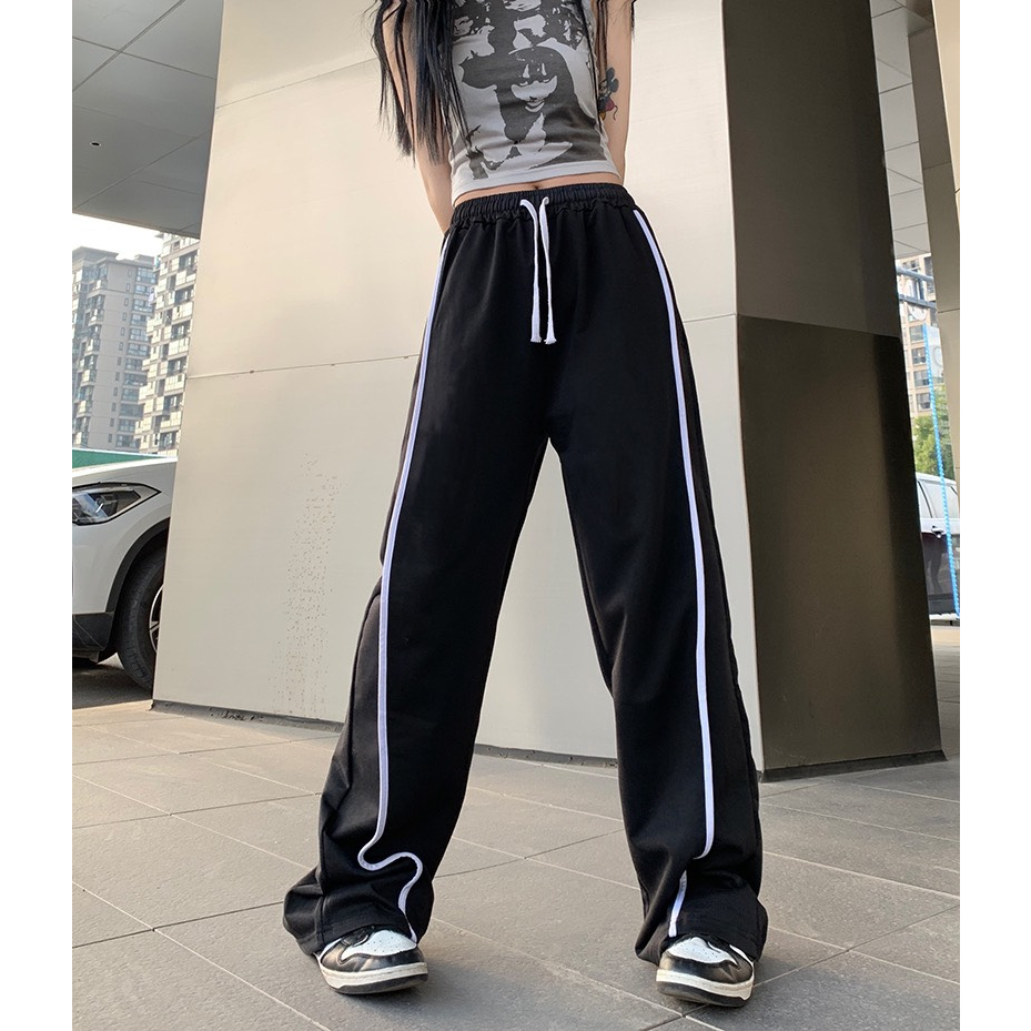 Quần ống rộng nữ papachute  local brand nhiều màu Jogger cạp chun dây rút phối 2 mí  Lamour Q34