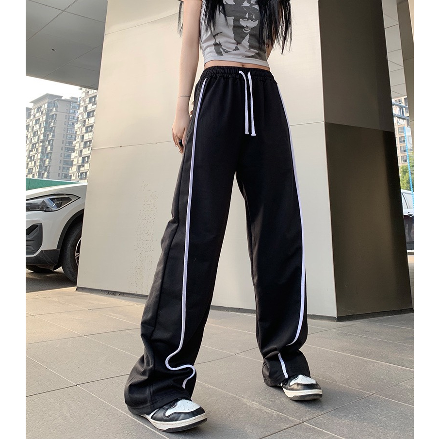 Quần ống rộng nữ papachute  local brand nhiều màu Jogger cạp chun dây rút phối 2 mí  Lamour Q34