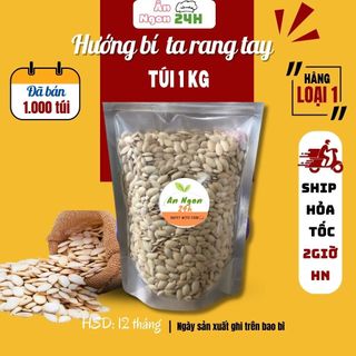 Hạt bí rang tay gói 1kg, hạt bí ngô xanh hạt to đều mẩy chắc, hạt dinh dưỡng thơm ngon, hàng loại 1
