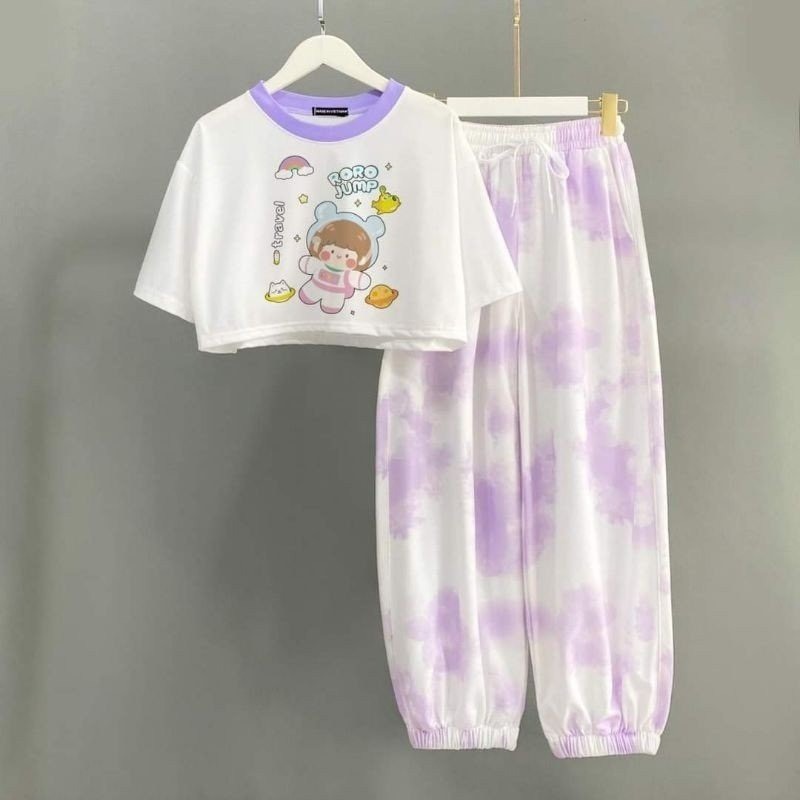 Sét Bộ croptop bé gái sz 12- 45 ký nhiều màu quần áo học sinh cấp 1.2