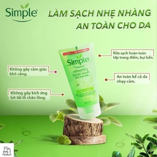 Sữa rửa mặt Simple refreshing (hàng chính hãng) 150ml