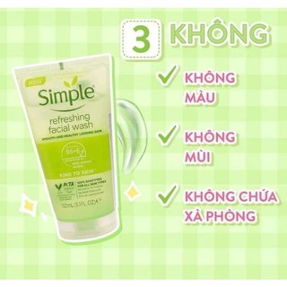Sữa rửa mặt Simple refreshing (hàng chính hãng) 150ml