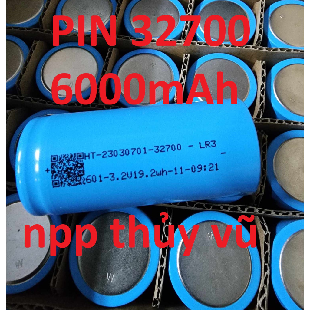 Pin lithium sắt 32700 32650 - 6000mah đầu bằng