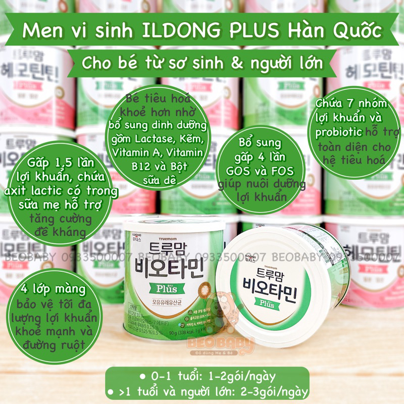 Sữa Non ILDONG PLUS Số 1&2, Men, Sắt ILDONG Loại 90 Gói