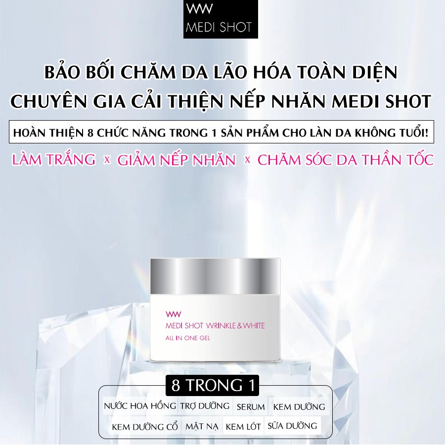 Kem Dưỡng Trắng, Giảm Nhăn Da Cổ & Mặt All In One MEISHOKU Medi Shot 75G