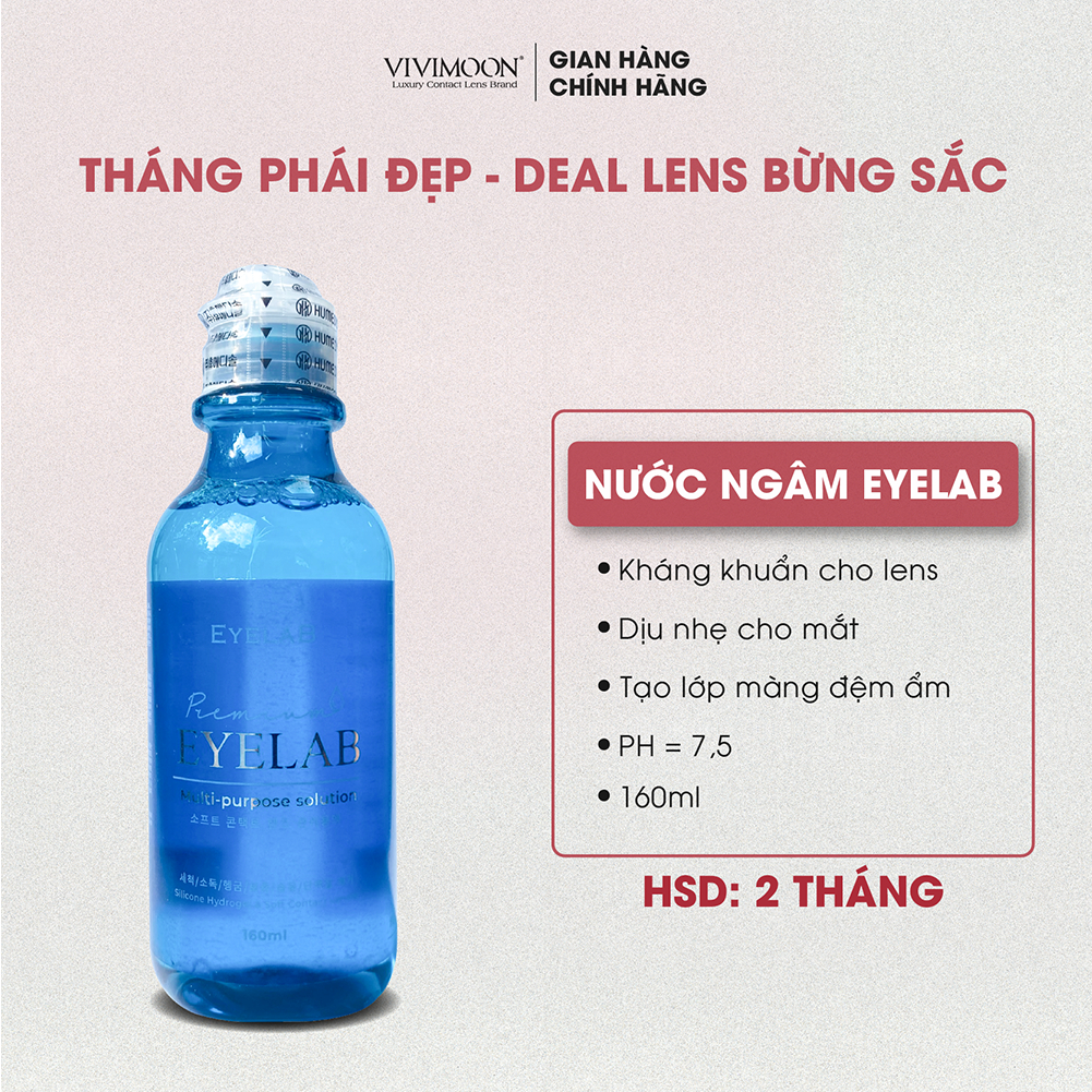 Nước Ngâm Lens Kháng Khuẩn Dịu Nhẹ EYELAB VIVIMOON 160ml