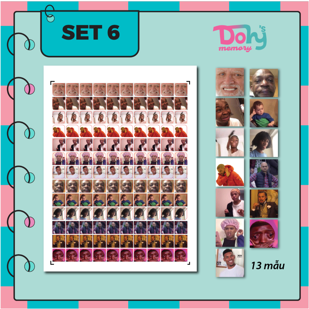 Set 130 sticker/hình dán meme, hài hước cho giáo viên, học sinh, sinh viên - Thiết kế theo yêu cầu - Dohy Memory