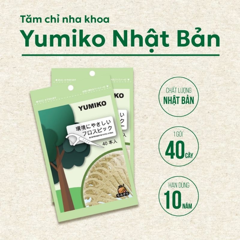 Tăm chỉ nha khoa ECO YUMIKO hàng Nhật. chải kẽ răng, chăm sóc răng đúng chuẩn gói 40 que