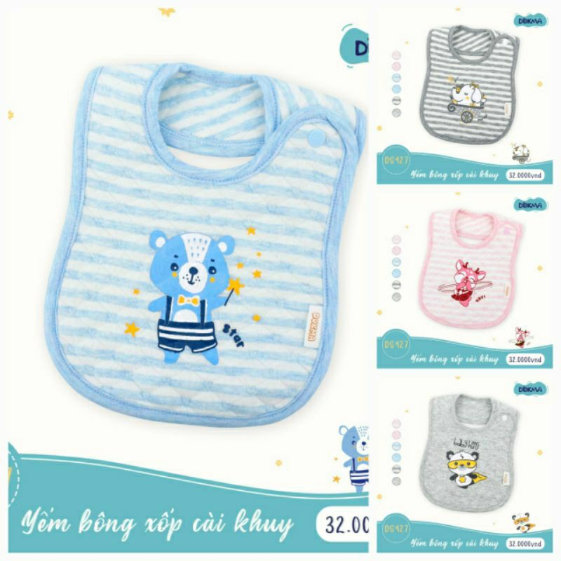 YẾM COTTON CÀI KHUY CHO BÉ DOKMA