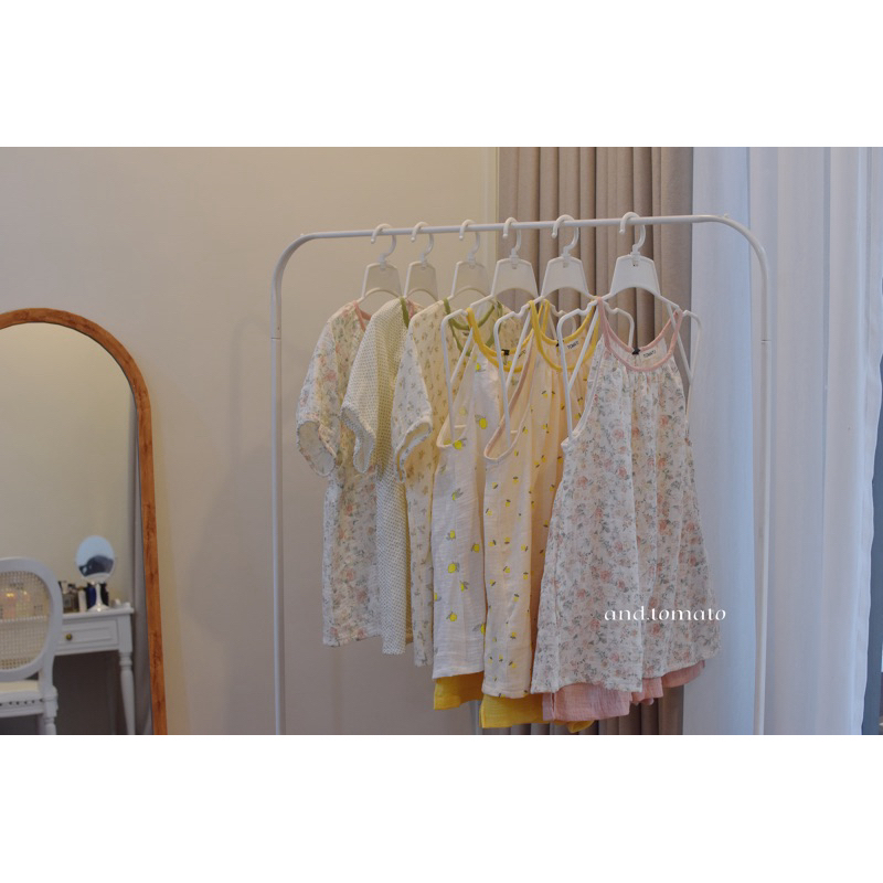 Đồ bộ mặc nhà yếm hai dây vintage chất vải Xô Muslin - and.tomato