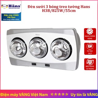 Đèn sưởi nhà tắm 3 bóng trắng Han H3B