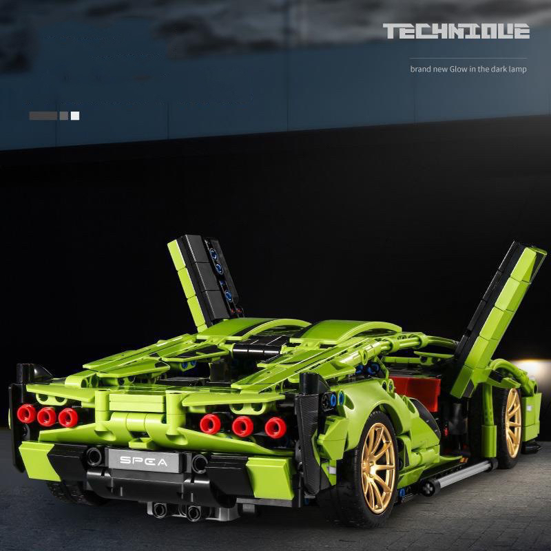 Mô hình lắp ráp siêu xe Lamboghini xanh lá tỉ lệ 1:14 với