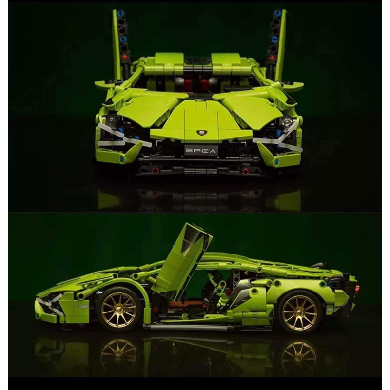 Mô hình lắp ráp siêu xe Lamboghini xanh lá tỉ lệ 1:14 với