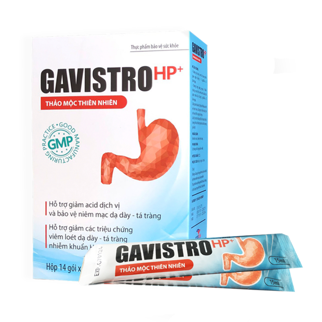 DẠ DÀY GAVISTRO HP+ GIÚP GIẢM CÁC TRIỆU CHỨNG VIÊM LOÉT DẠ DAY-TÁ TRÀNG, NHIỄM KHUẨN HP +DẠ DÀY GAVI
