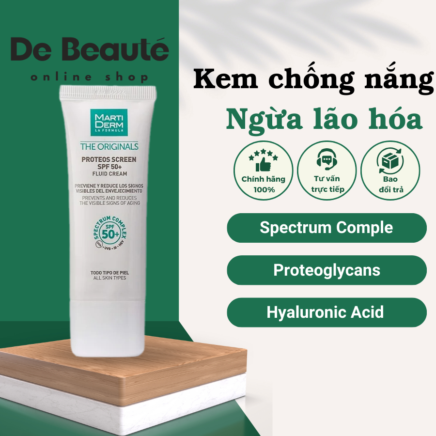 Kem Chống Nắng Bảo Vệ Da Toàn Diện, Ngừa Nám MartiDerm The OriginalsProteos Screen SPF50+ FluidCream