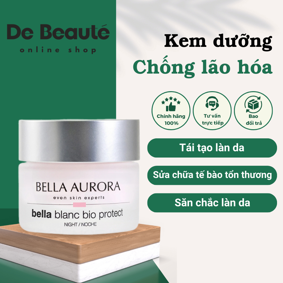 Kem Dưỡng Đêm Phục Hồi, Tái Tạo, Đều Màu Da Bella Aurora Blanc Bio-protect Nightly Protecting Gel-cream