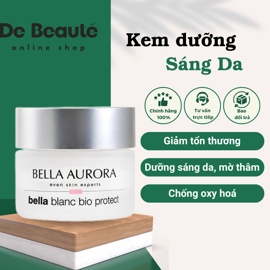 Kem Dưỡng Ngày Giúp Sáng Da, Kiềm Dầu Aurora Bella Blanc Bio-Protect Illuminating Day Cream SPF 15