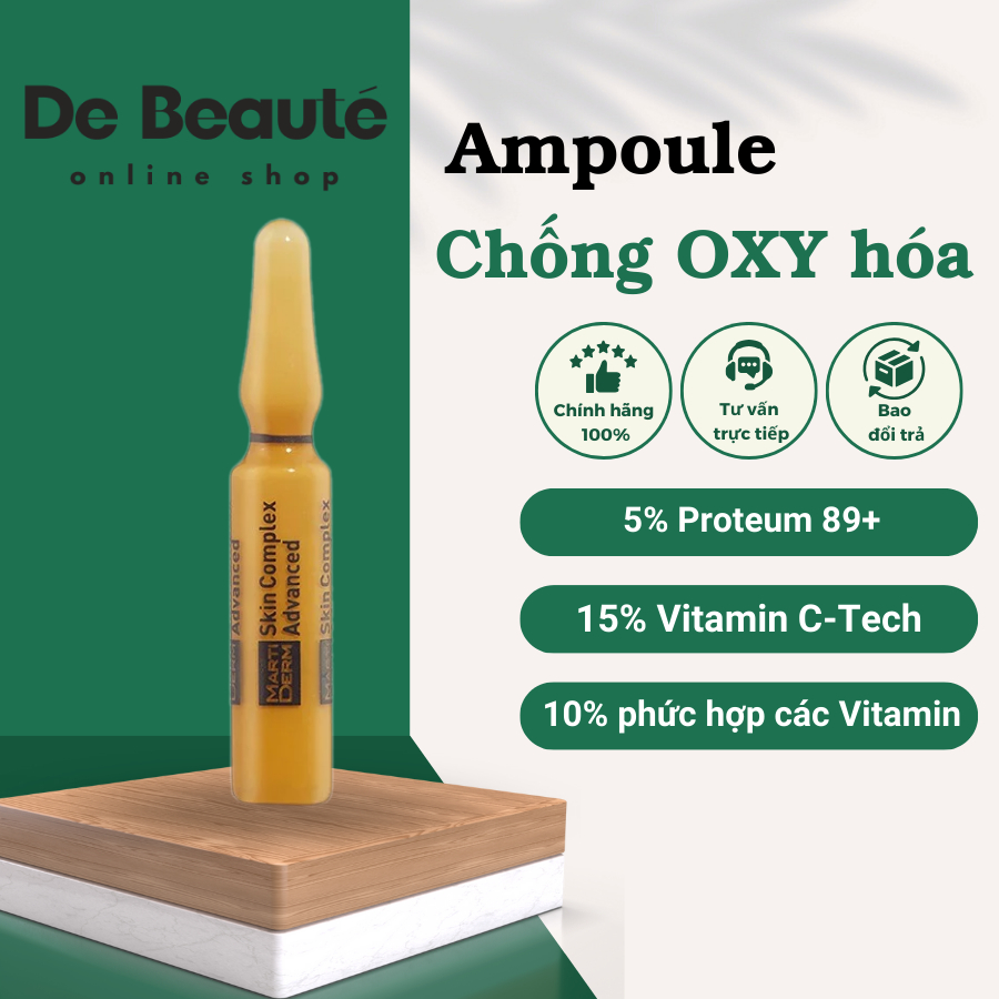 Tinh Chất Chống Oxy Hoá, Trẻ Hóa & Làm Sáng Da 5% Proteum 89+, 15% LAA - MartiDerm Black Diamond Ampoule