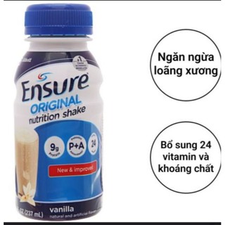 Sữa bột pha sẵn Ensure Vigor vani chai 237ml