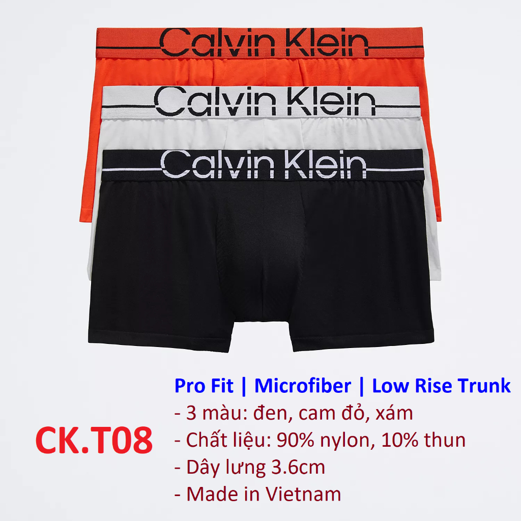 Chính hãng Mỹ - CK.T08 S Quần lót nam CK Calvin Klein Microfiber Pro Fit Low Rise Trunk / boxer
