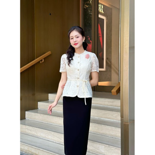 Áo peplum ren