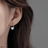 Bông tai bạc đính đá đơn giản