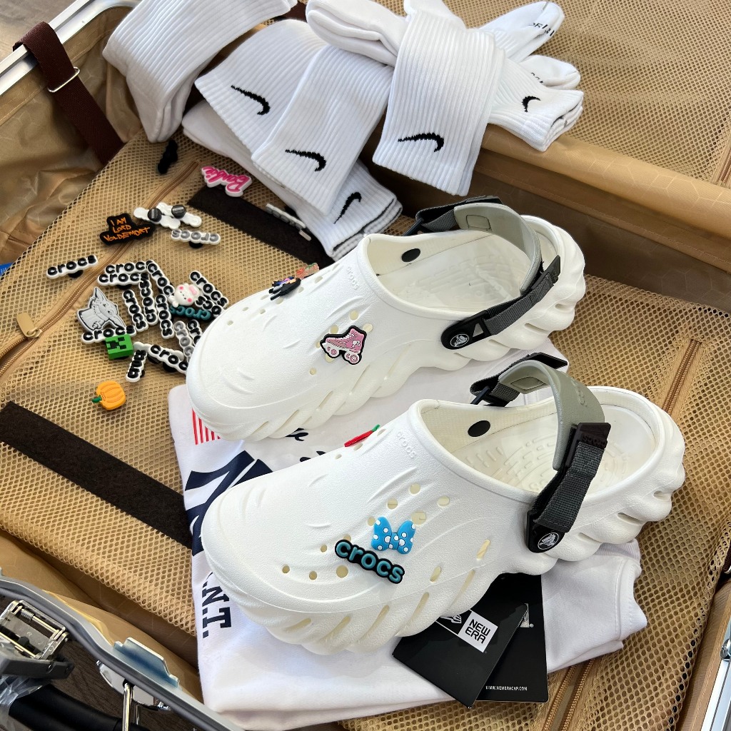 Giày CLOG UNISEX CROCS ECHO CLOG *QUAI NGẪU NHIÊN* - MÀU GREY / XÁM - CODE : 207937-1FT