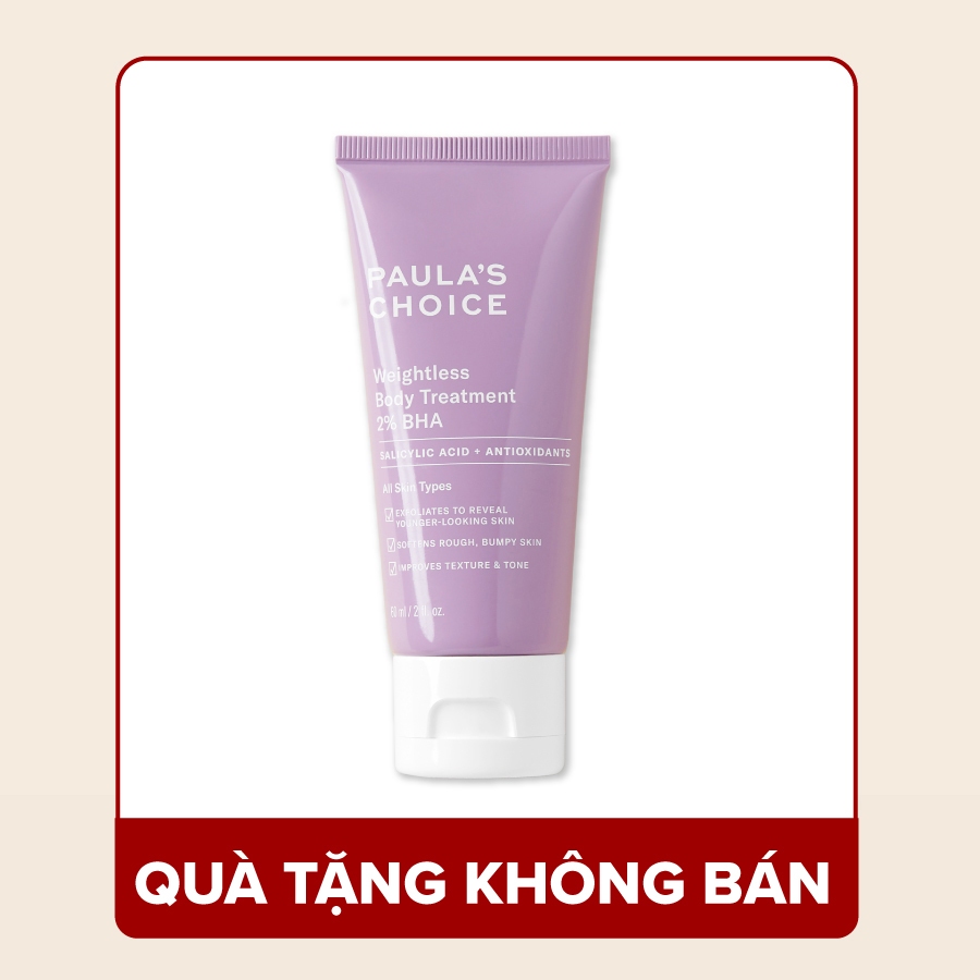 Kem dưỡng thể Paula’s Choice RESIST WEIGHTLESS BODY TREATMENT WITH 2% BHA Trial size -5707.1