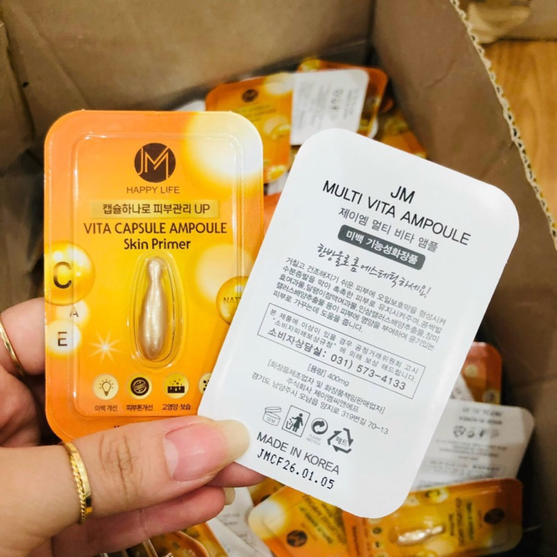 Tinh chất Collagen JM Multi Vita Ampoule Hàn Quốc, 1 viên. Giúp chống lão hoá, cải thiện làn da mịn màng