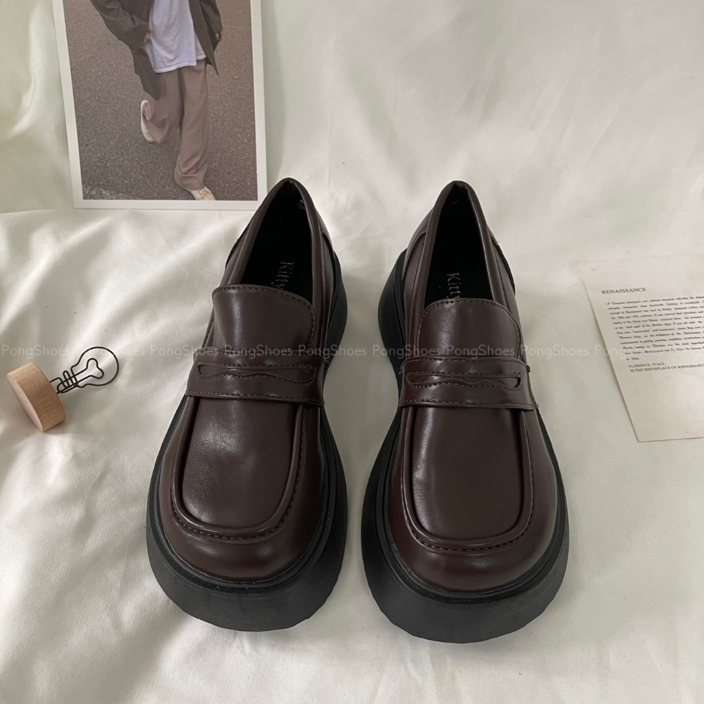 Giày Loafer Pong Shoes Mũi Tròn- Full Box- Mã 1620