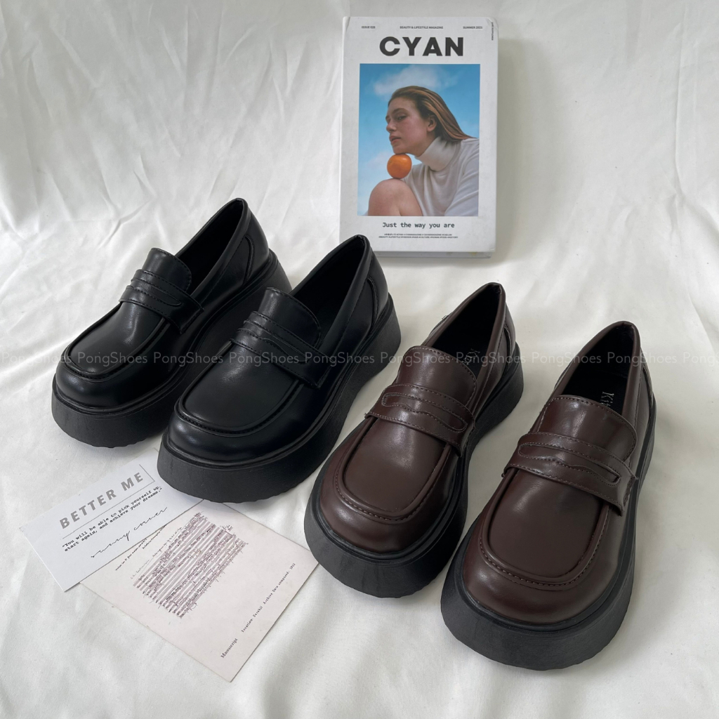 Giày Loafer Pong Shoes Mũi Tròn- Full Box- Mã 1620