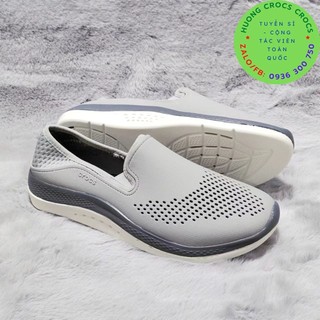 GIÀY LƯỜI NHỰA CROCS LITERIDE PACER 360 CHO NAM MÀU GHI CHUẨN XỊN FULL BOX