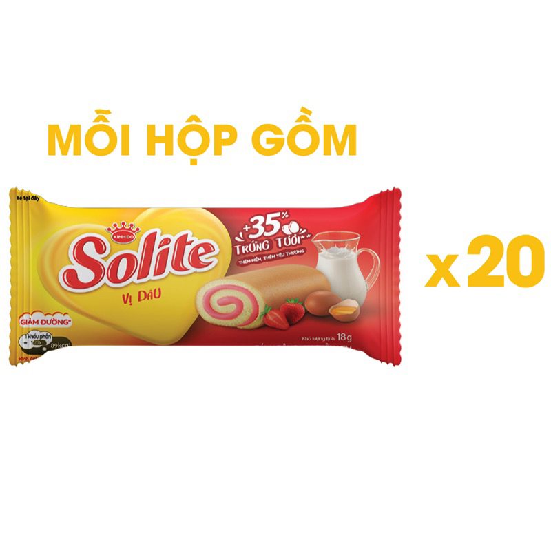 Bánh bông Lan cuộn kem Solite Kinh Đô nhiều vị hộp 360g