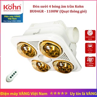 Đèn sưởi nhà tắm âm trần Braun Kohn Profile Plus BU04GR BU06GR điều khiển từ xa
