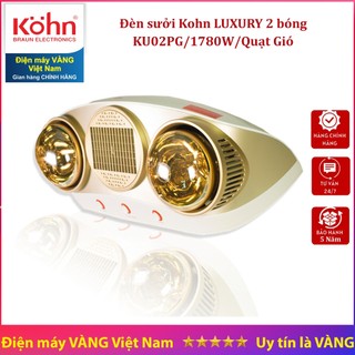 Đèn sưởi nhà tắm Braun Kohn Luxury KU02PG 2 bóng, có quạt
