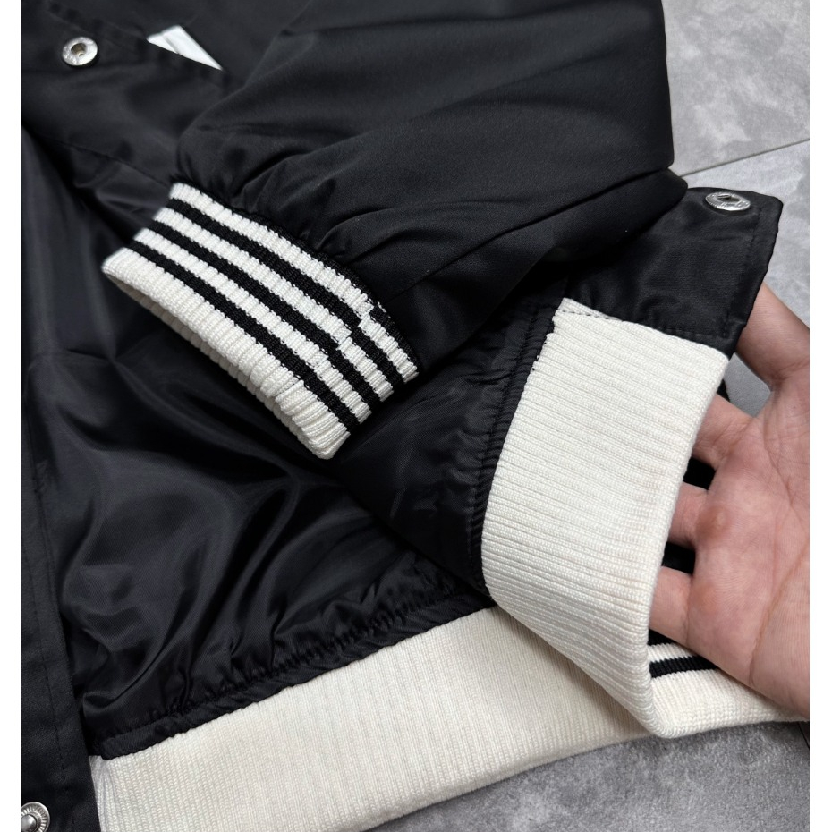 Áo Khoác Bomber Nam Nữ Thêu Logo CEILINE, Phối Sọc Tay Áo, Chất Vải Nỉ Cao Cấp, Phong Cách Đơn Giản, Trẻ Trung