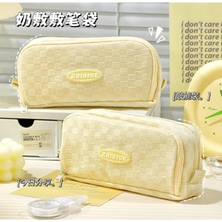 Ruixiang INS Túi Đựng Bút Hai Ngăn Sức Chứa Lớn Màu Trơn Đơn Giản - KH039