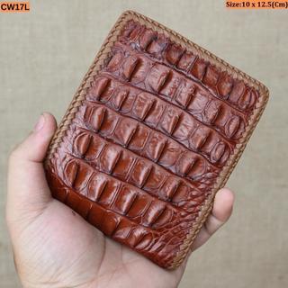 Ví Ngang Gai Lưng Cá Sấu Đan Viền CW17L | Chính Hãng Có Giấy Tờ Nguồn Gốc Da Cá Sấu Đi Kèm
