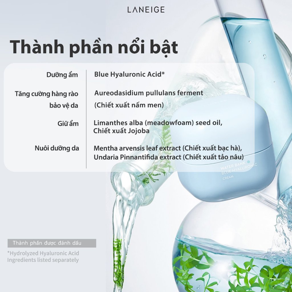 Kem Dưỡng Ẩm Cho Da Dầu Da Hỗn Hợp Laneige WaterBank Blue HA Cream 20ml