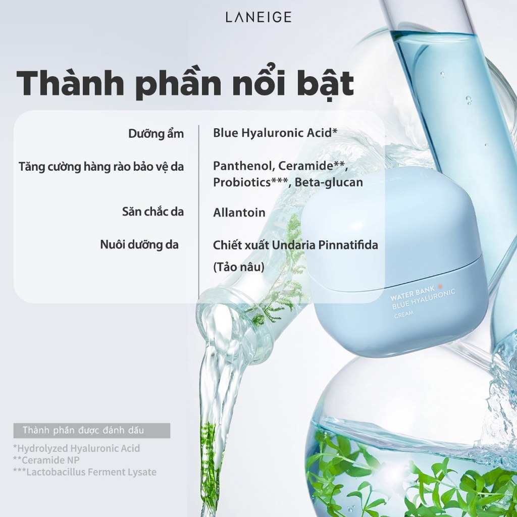 Kem Dưỡng Ẩm Cho Da Khô & Da nhạy cảm  Laneige WaterBank Blue HA Cream 20ml