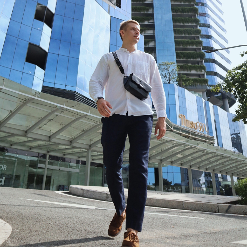 Túi đeo chéo da nam - Jordan Bag - BARAS VIETNAM - Túi đeo chéo thời trang nam