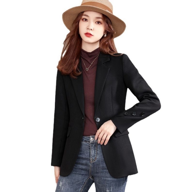 Áo khoác vest thu đông tay 3 nút xéo, hình thật trải sàn