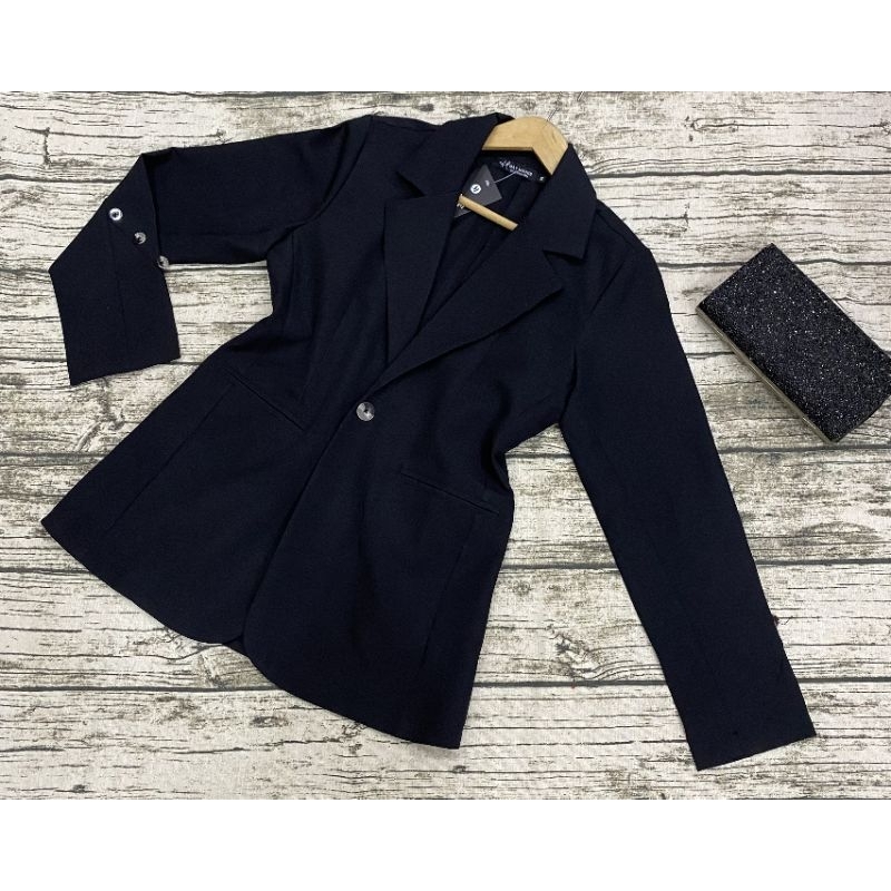 Áo khoác vest thu đông tay 3 nút xéo, hình thật trải sàn