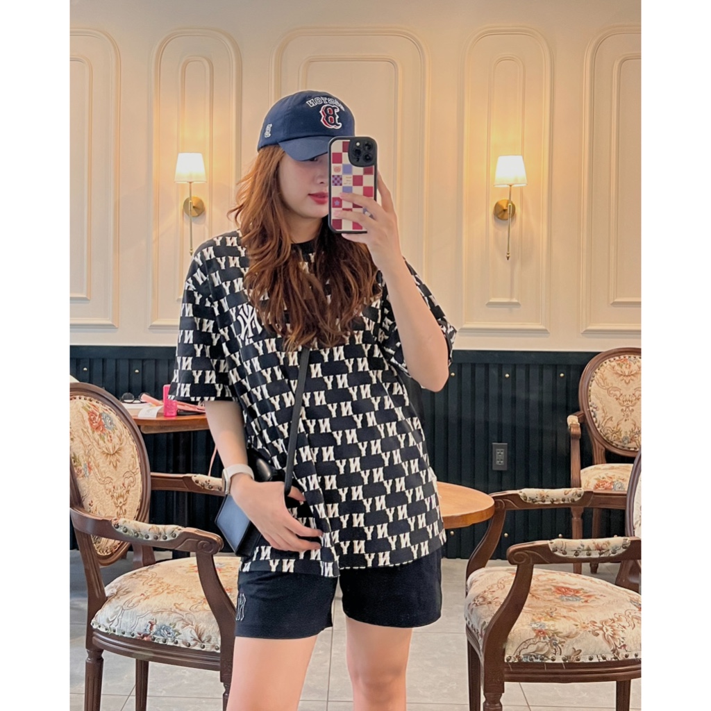 Áo phông - Áo thun MLB monogram 2023 mới nhất, form over, unisex, chất vải mịn