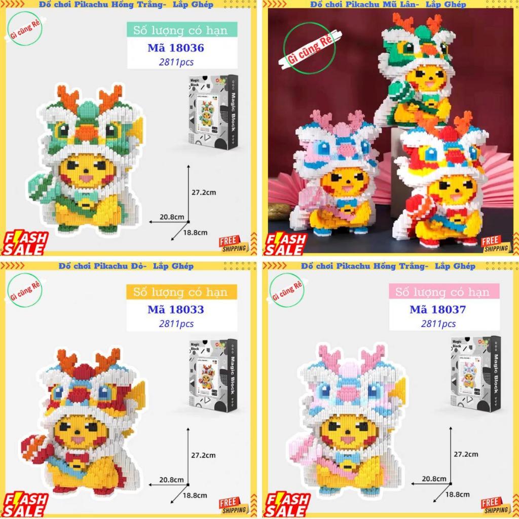 Đồ Chơi LEGO PIKACHU, Mô Hình Lắp Ghép Pikachu Lân 28CM Abana Giúp Tăng Sự Sáng Tạo, Giải Trí, Decor Đẹp