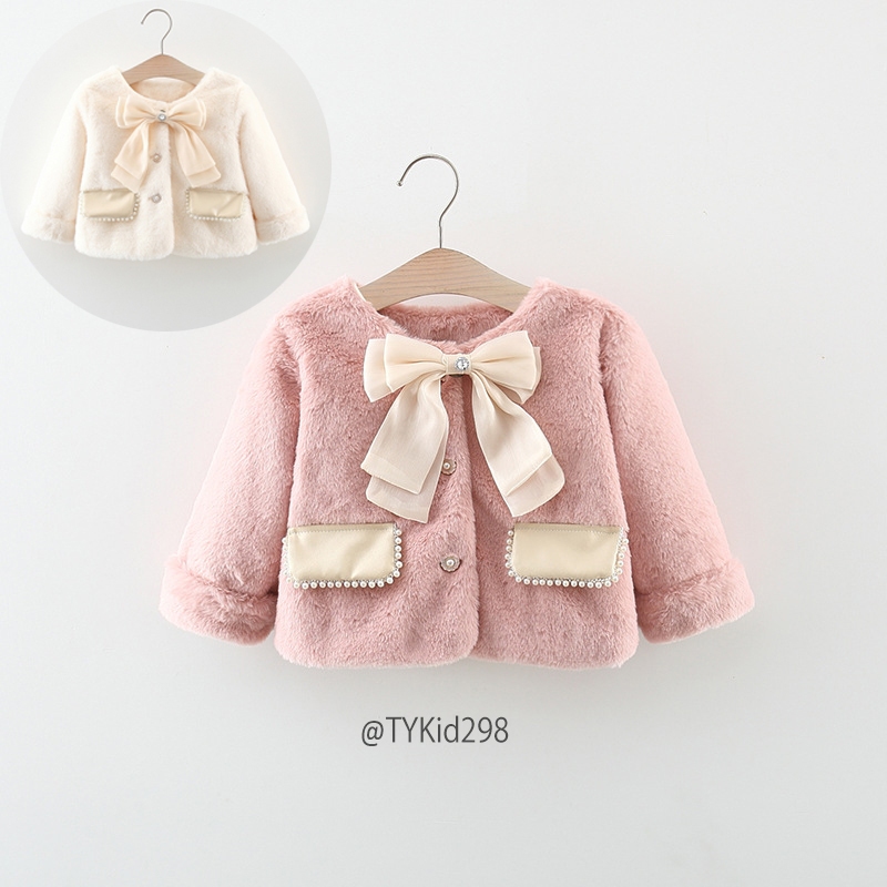 Quần áo trẻ em,Áo khoác lông bé gái, áo lông mềm lót lông 2 màu AK298 |Tiểu Yến KID
