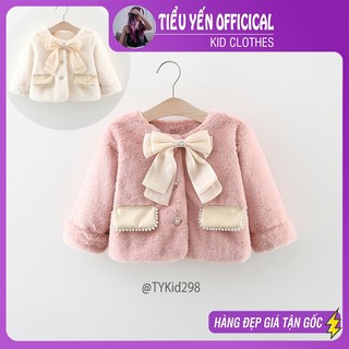 Quần áo trẻ em,áo khoác lông bé gái, áo lông mềm lót lông 2 màu ak298 |tiểu yến kid